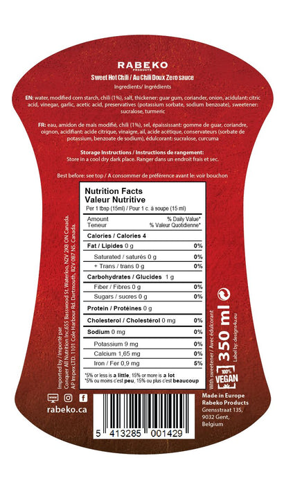 Rabeko, Sirop de Chocolat Zero Calories, 425 ml - Spartan Nutrition