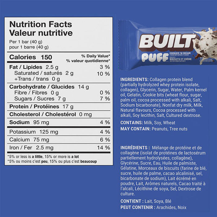 Boîte de barres Built Puffs (12) || Box Built Puffs Protein Bar (12)