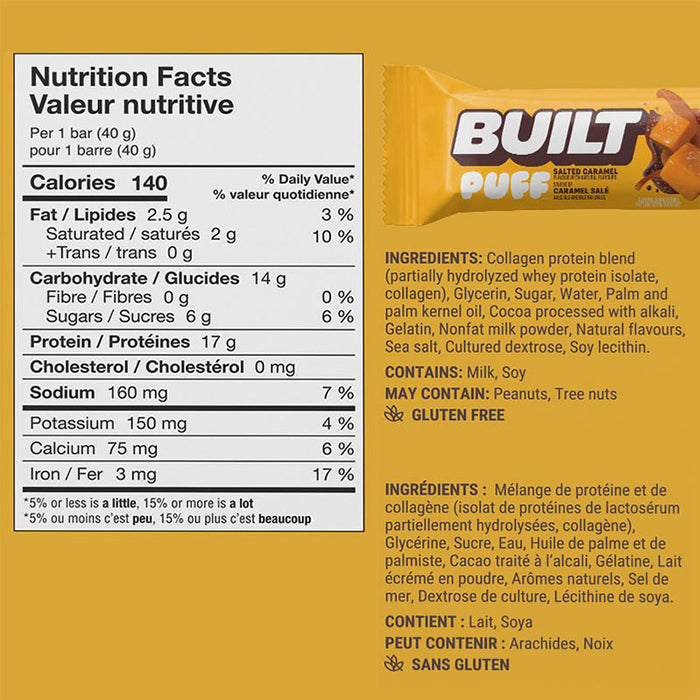 Boîte de barres Built Puffs (12) || Box Built Puffs Protein Bar (12)