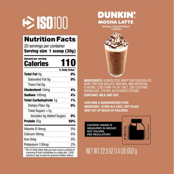 Dymatize ISO 100 Dunkin' 610g