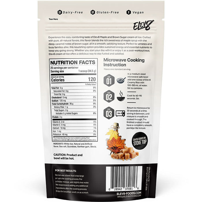 Elev8 Crème de riz 868g || Elev8 Foods Cream of rice 868g