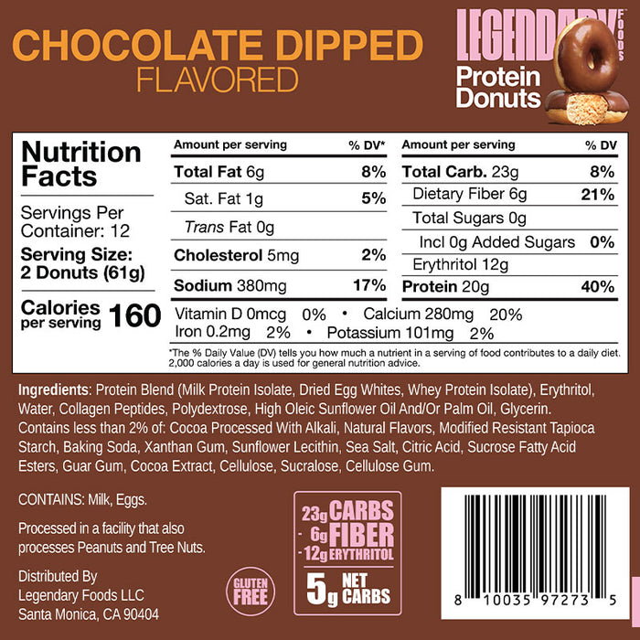 Legendary Foods Protein Donuts Paquet Individuel (1) || Legendary Foods Protein Donuts Single Serving (1)
