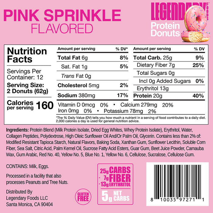 Legendary Foods Protein Donuts Paquet Individuel (1) || Legendary Foods Protein Donuts Single Serving (1)