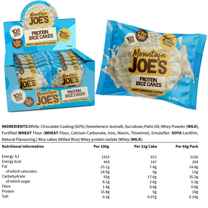 Mountain Joe's Protein Rice Cakes Boîte de 12|| Mountain Joe's Protein Rice Cakes Box of 12