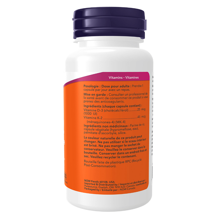 NOW Vitamin D3 1000IU + K2 45mcg 120 caps