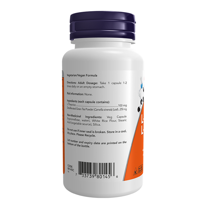 NOW L-Theanine 100 mg from GreenTea 90 caps