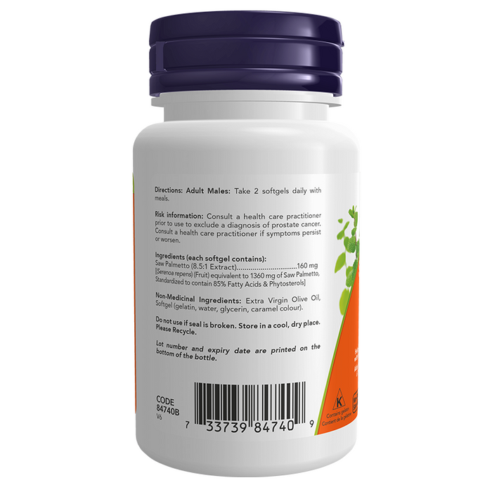 NOW Saw Palmetto 160mg Standard Extract 60 caps