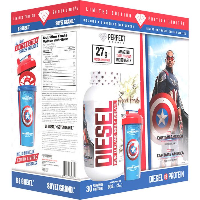 Édition Limitée Perfect Sports Diesel 2lbs Marvel Studios: Captain America || Limited Edition Box Set Perfect Sports Diesel 2lb Marvel Studios: Captain America