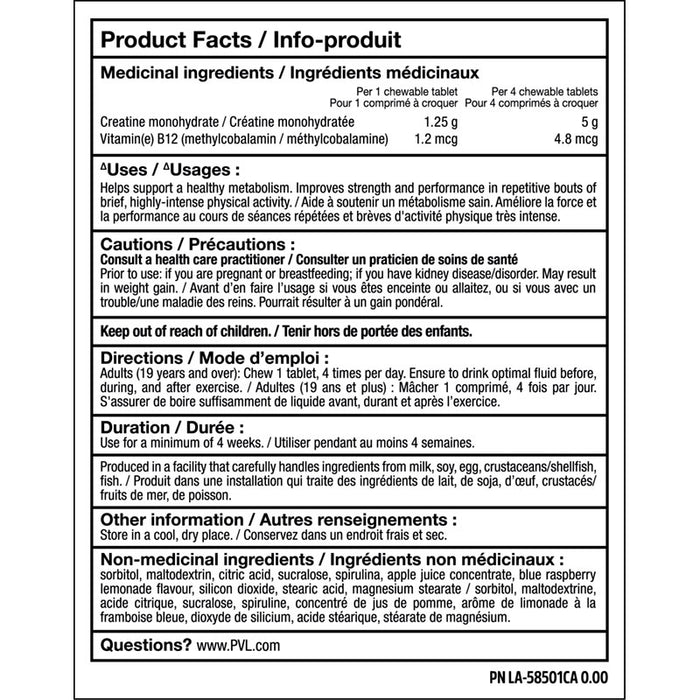 PVL Creatine CHEWZ 80 tabs