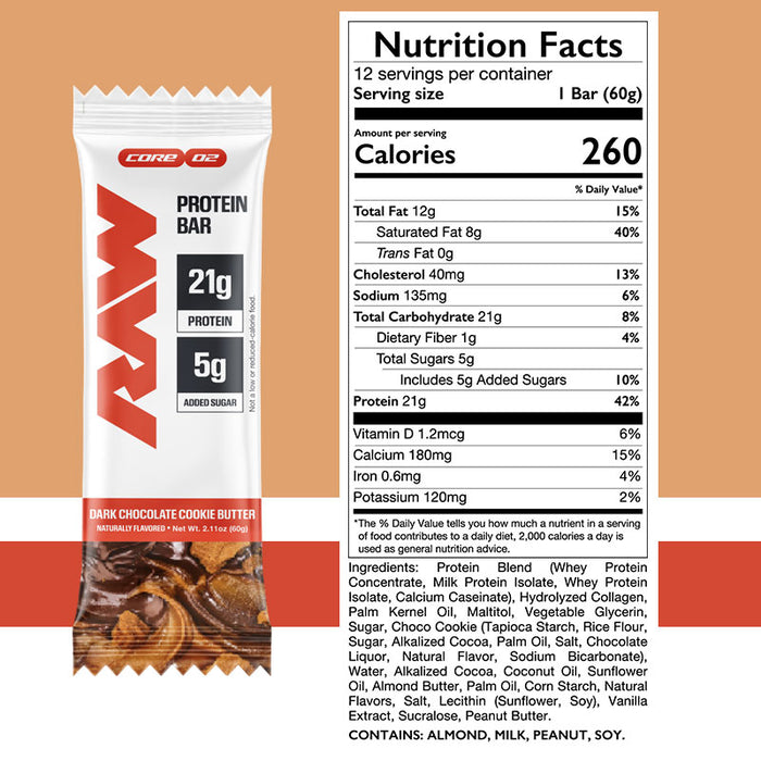 Barre protéinée individuelle RAW (1) || Individual RAW Protein Bar (1)