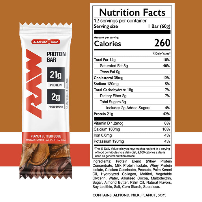 Barre protéinée individuelle RAW (1) || Individual RAW Protein Bar (1)