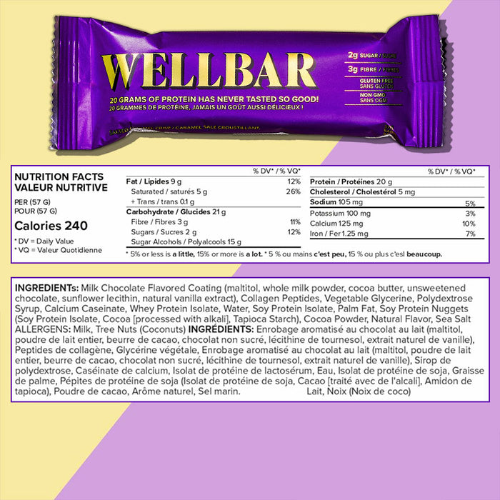WellBar Barre Protéinée Individuelle (1) || WellBar Individual Protein Bar (1)
