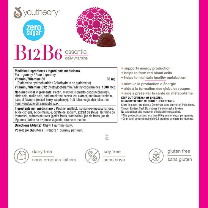 Youtheory B12 B6 60 Gummies
