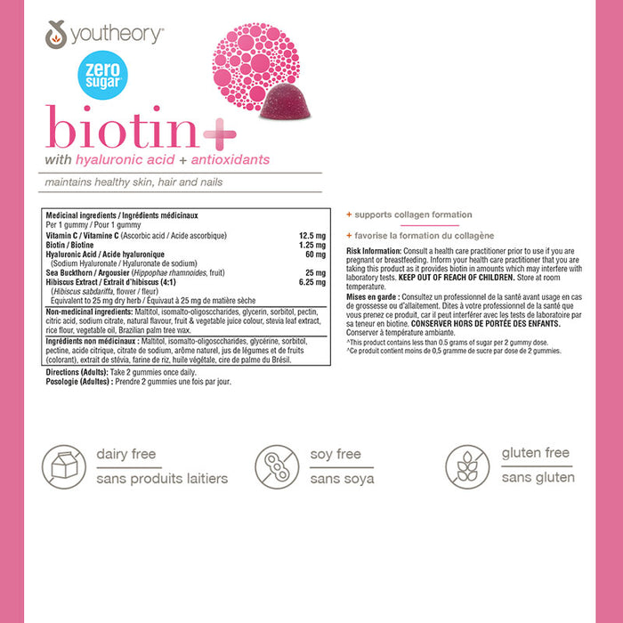 Youtheory Biotin+ 60 gummies