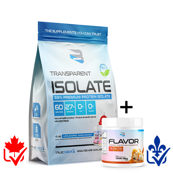 Believe Transparent Isolate 4lb + Flavour Pack 120g