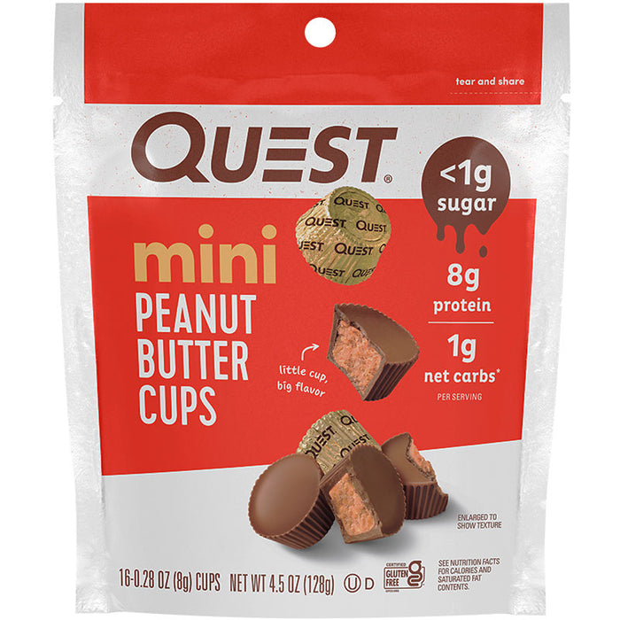 Quest Minis Moules au beurre d'arachide Sachet Individuel (1 sac - 16 moules) || Quest Mins Peanut Butter cups Individual Bag (1 bag - 16cups)